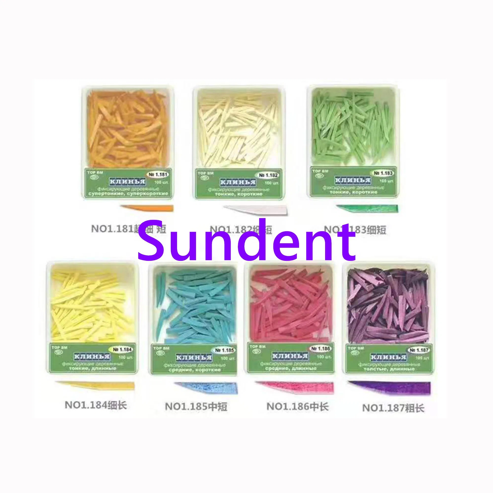 Colorful Different Size Dental Wooden Wedges Disposable Consumables Dental Material