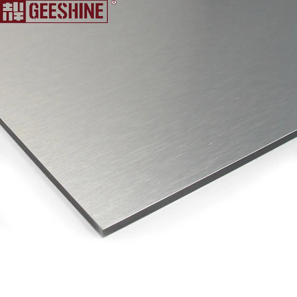 Modern Design Glossy Sliver Color Aluminum Facade Panel PVDF Coating Frb1 Grade Fireproof Aluminum Composite Materials Manufacturer