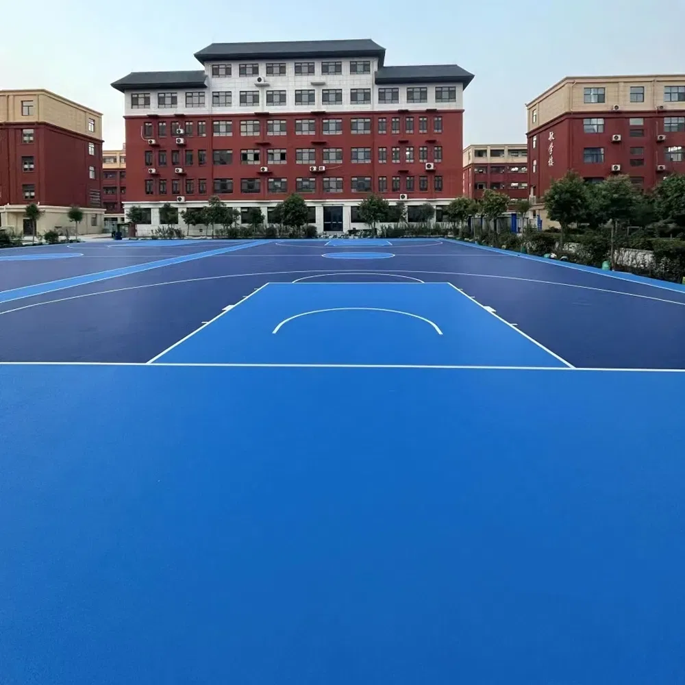 Eco Friendly Standard Silicon PU Synthetic Sports Court Floor Materials