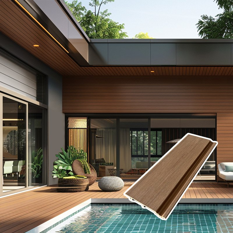 Wooden ASA WPC Wall Panel Waterproof Exterior Decorative Material for Outdoor Walls