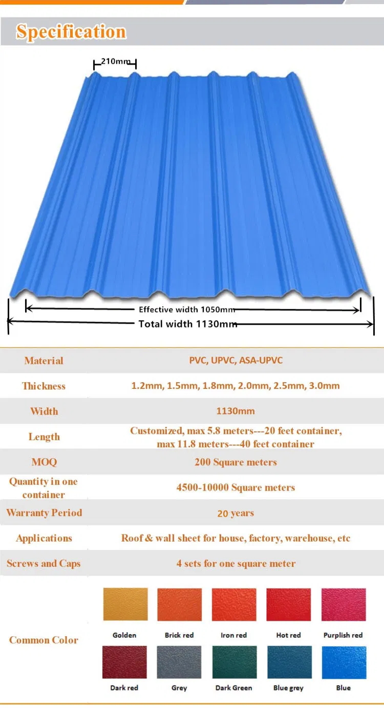 PVC Plastic Roof Tiles