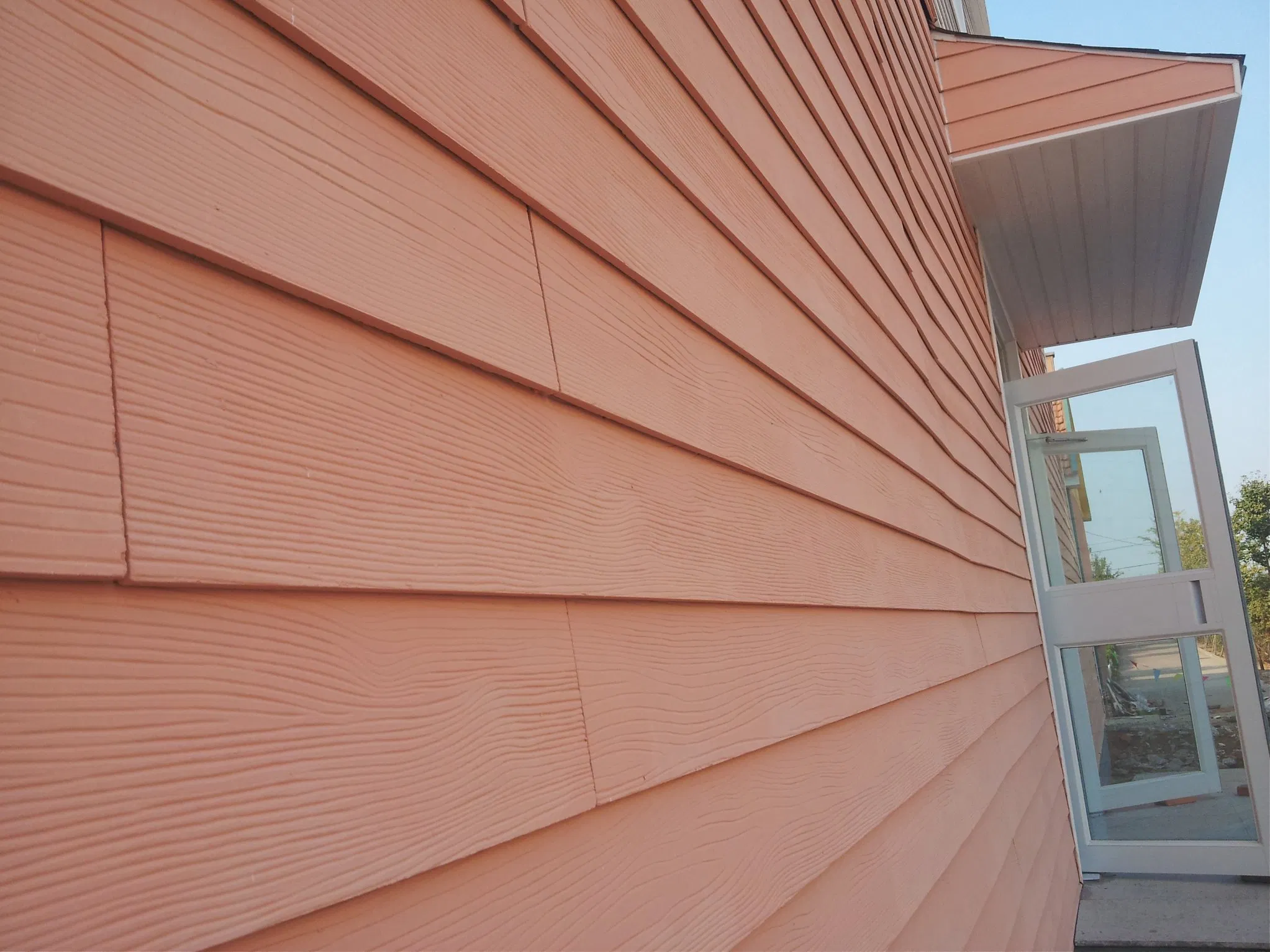 Wood Grain Exterior Wall Siding Board High Efficiency Construction