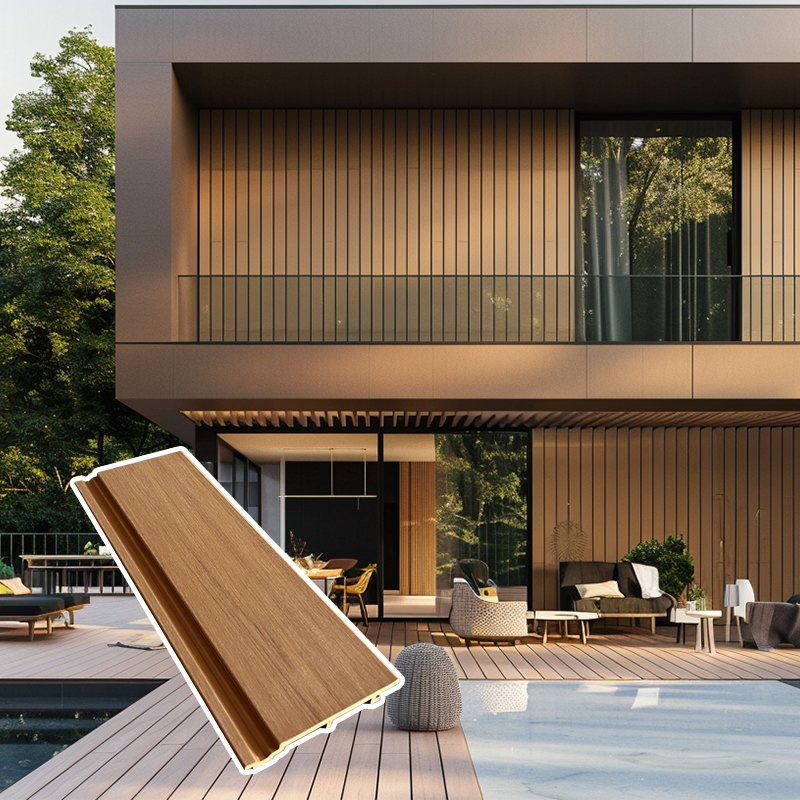 Wooden WPC Wall Panel Waterproof Exterior Decorative Material for Outdoor Walls
