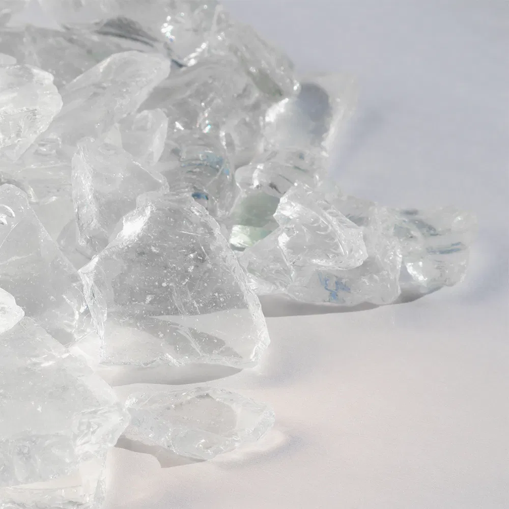 Clear Recycled Glass Bottle Cullet Material