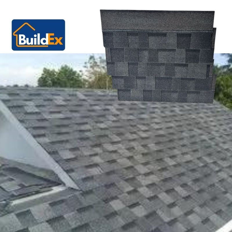 New Type Economical Black Asphalt Roofing Laminated Shingles Fiberglass Building Materials for House Construction