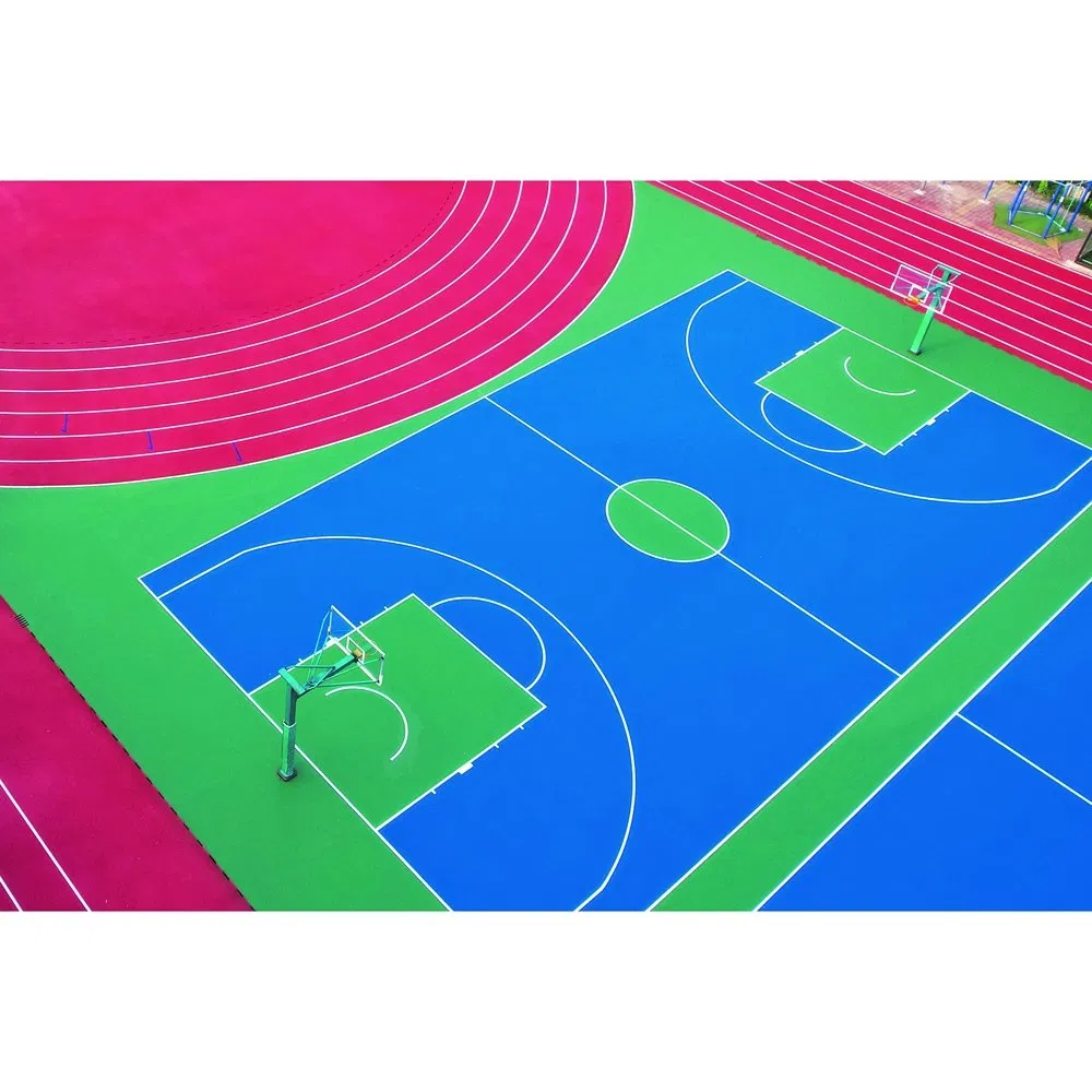 Eco Friendly Standard Silicon PU Synthetic Sports Court Floor Materials