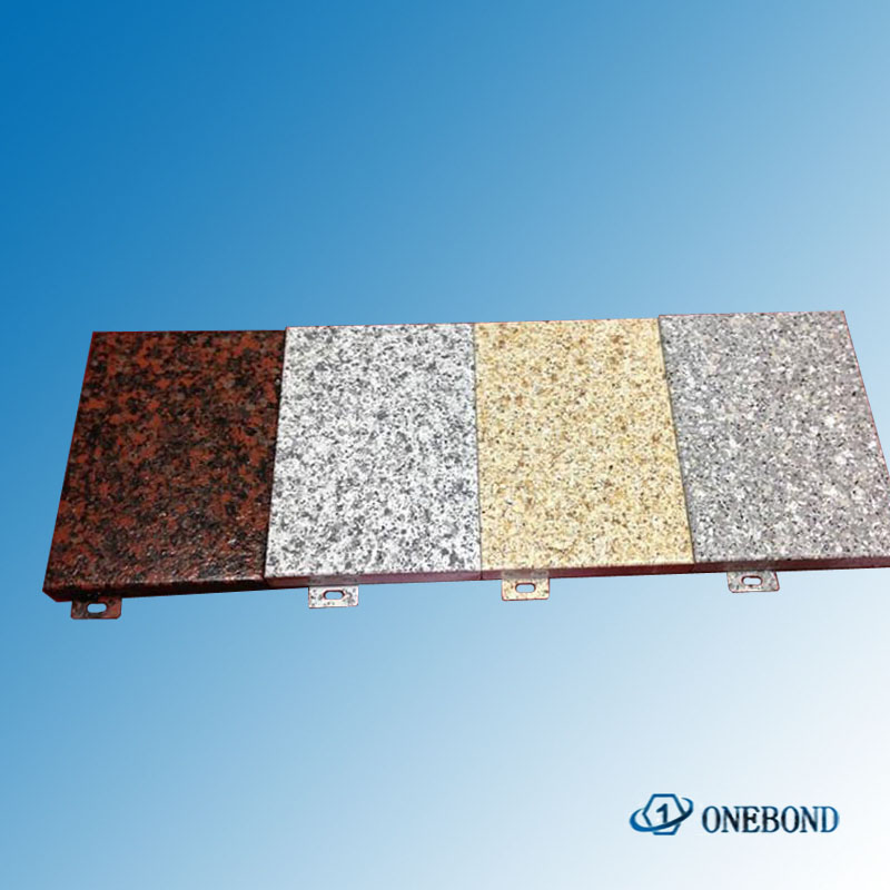 Curtain Wall Decorative Material with Stone Graine Aluminum Single Veneer
