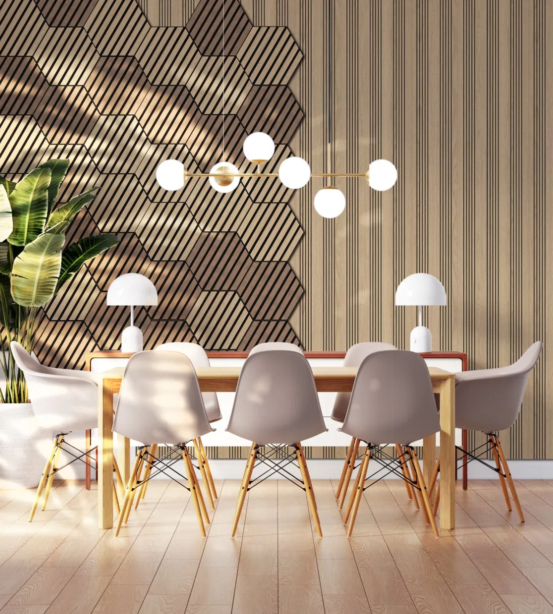 Pet Sound Absorption Slat Board Wall Acoustic Eco MDF Veneer Acoustic Panel