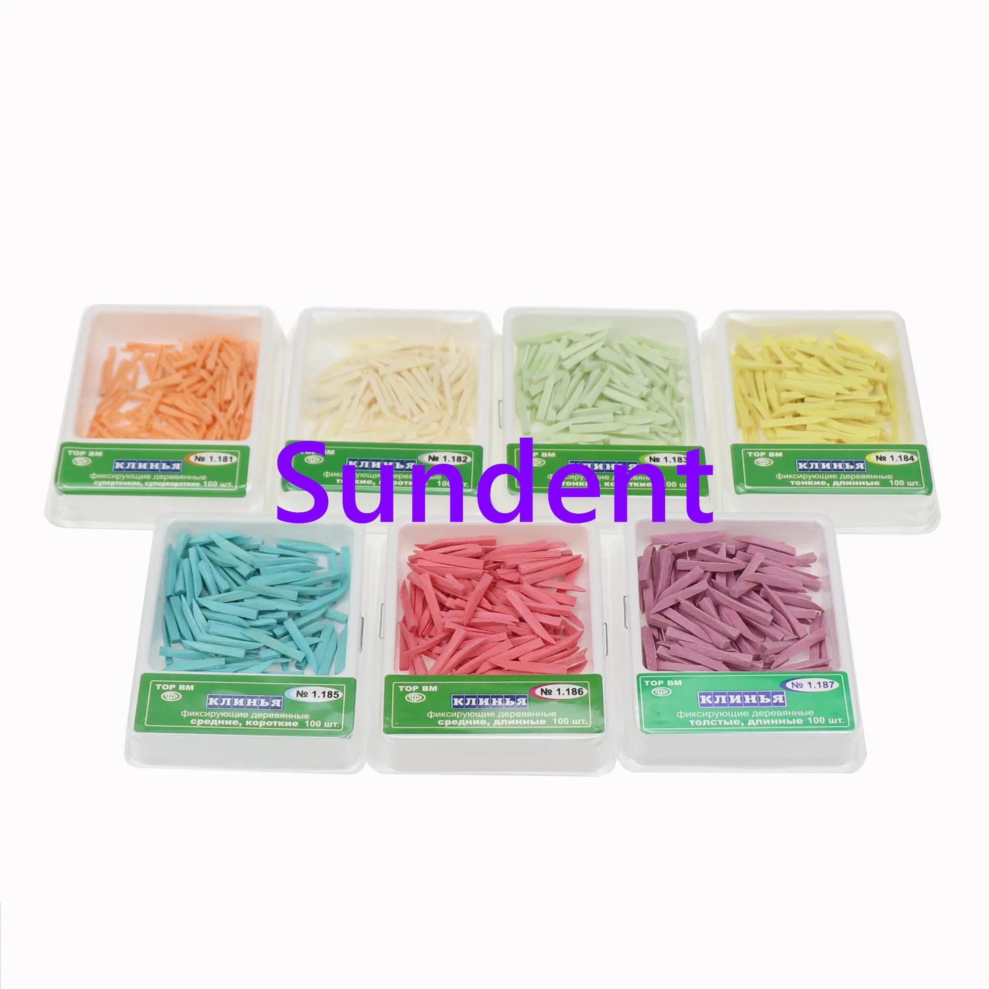 Colorful Different Size Dental Wooden Wedges Disposable Consumables Dental Material
