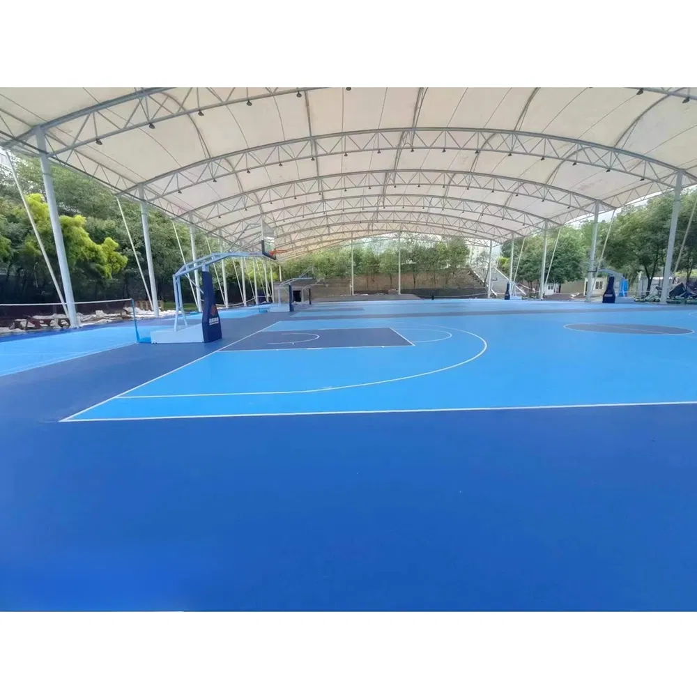 Eco Friendly Standard Silicon PU Synthetic Sports Court Floor Materials