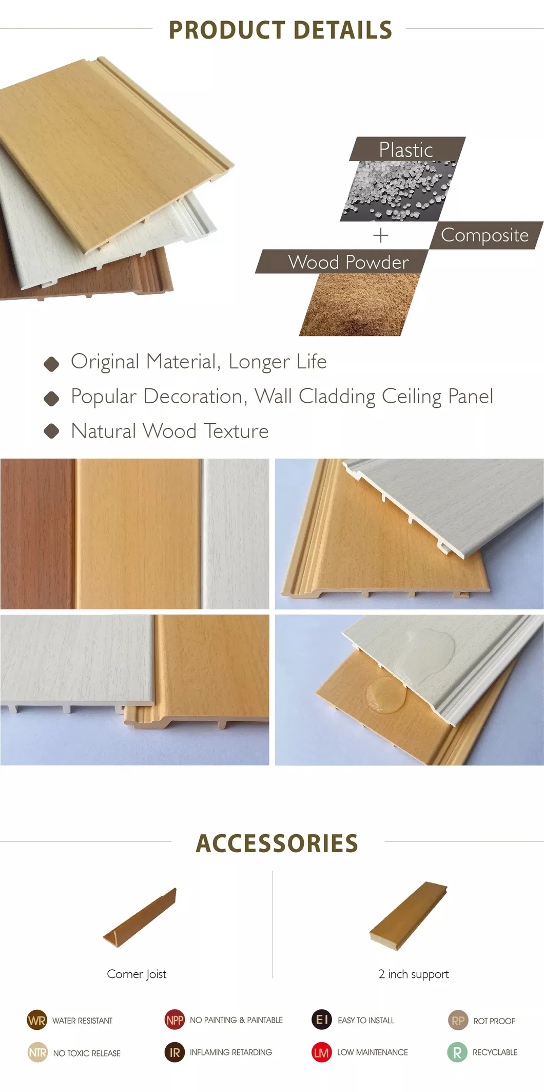 WPC Ceiling Decoration Material