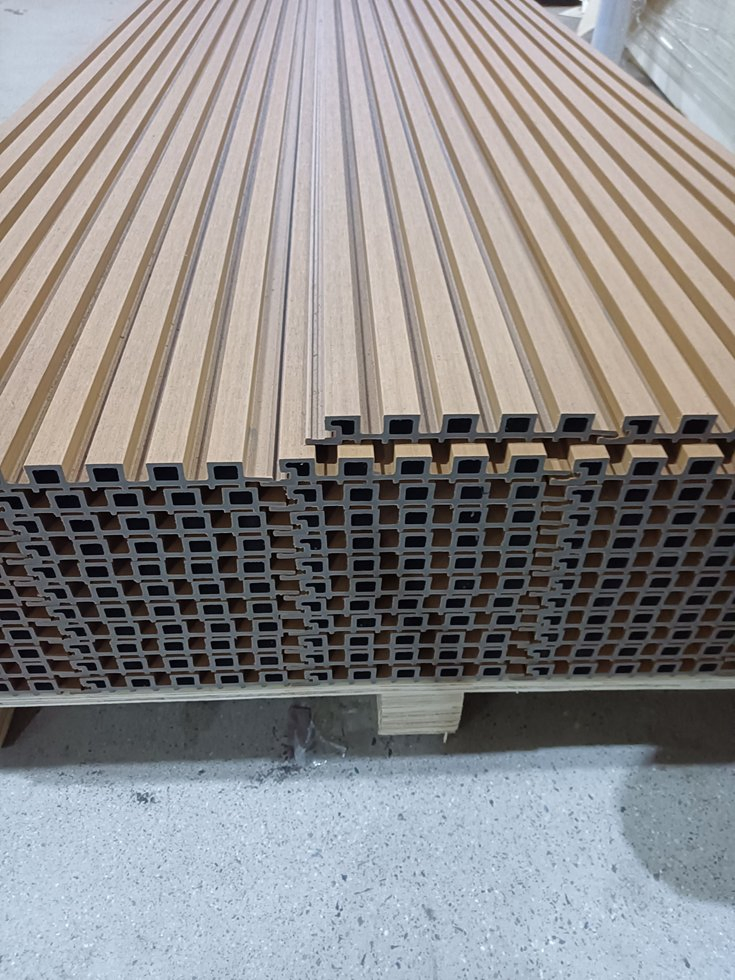 Co-Extrusion Waterproof 3D Wall Panel Wooden Plastic Composite WPC Exterior Wall Cladding