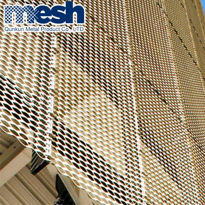 Facade Metal Material of Decorative Mesh Application and Perforated Technique Aluminum Expanded Wire Mesh