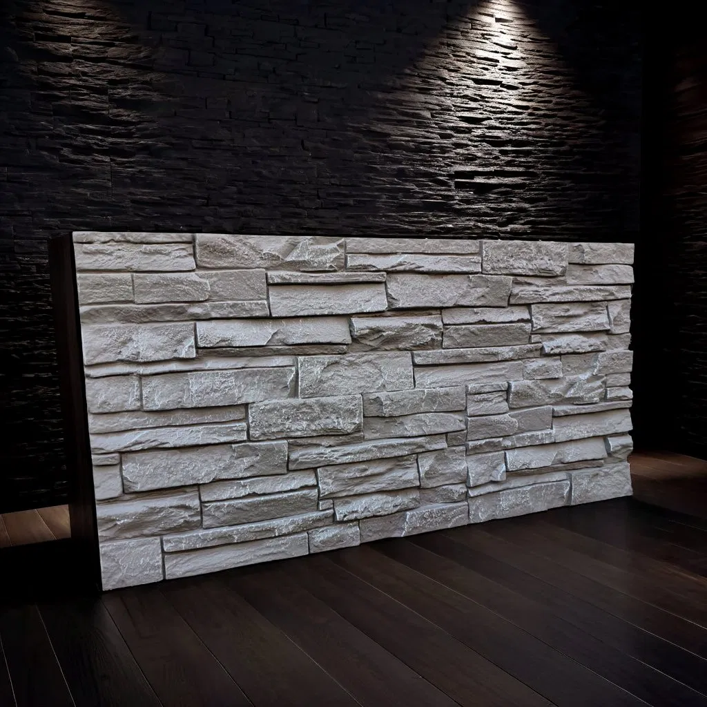 2025 New Design 3D Artifical Stone Wall Panel for Building Material &amp; Exterior Wall Decoration Material New Construction Material with PU Faux Stone Waterproof
