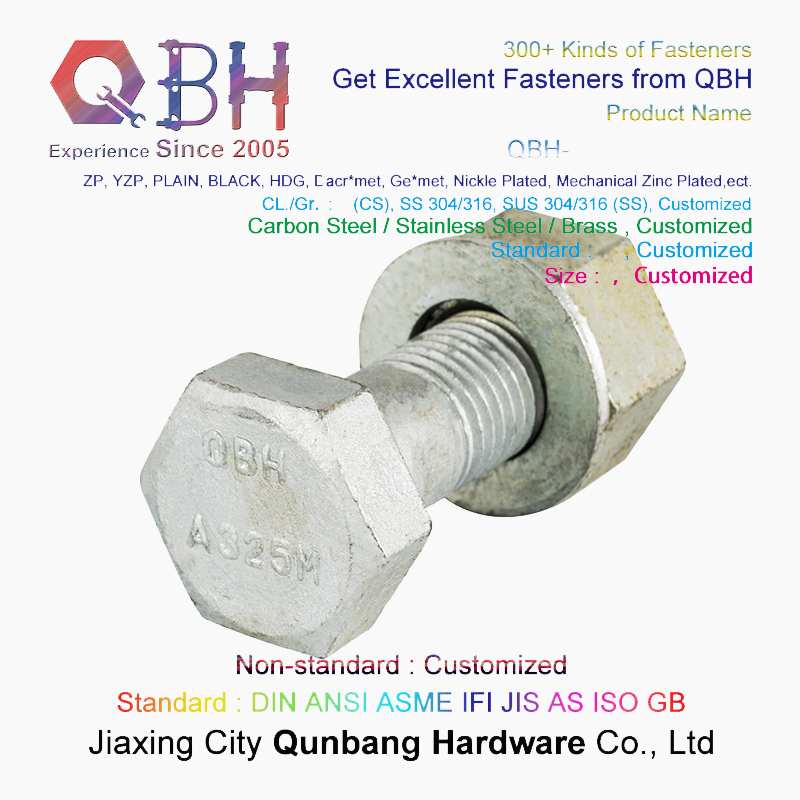 Qbh Excellent Corrosion Resistance ASTM A325 A325m Structural Joints Mating I-Beams Scaffolding Bolt Nut Washer Building Materials
