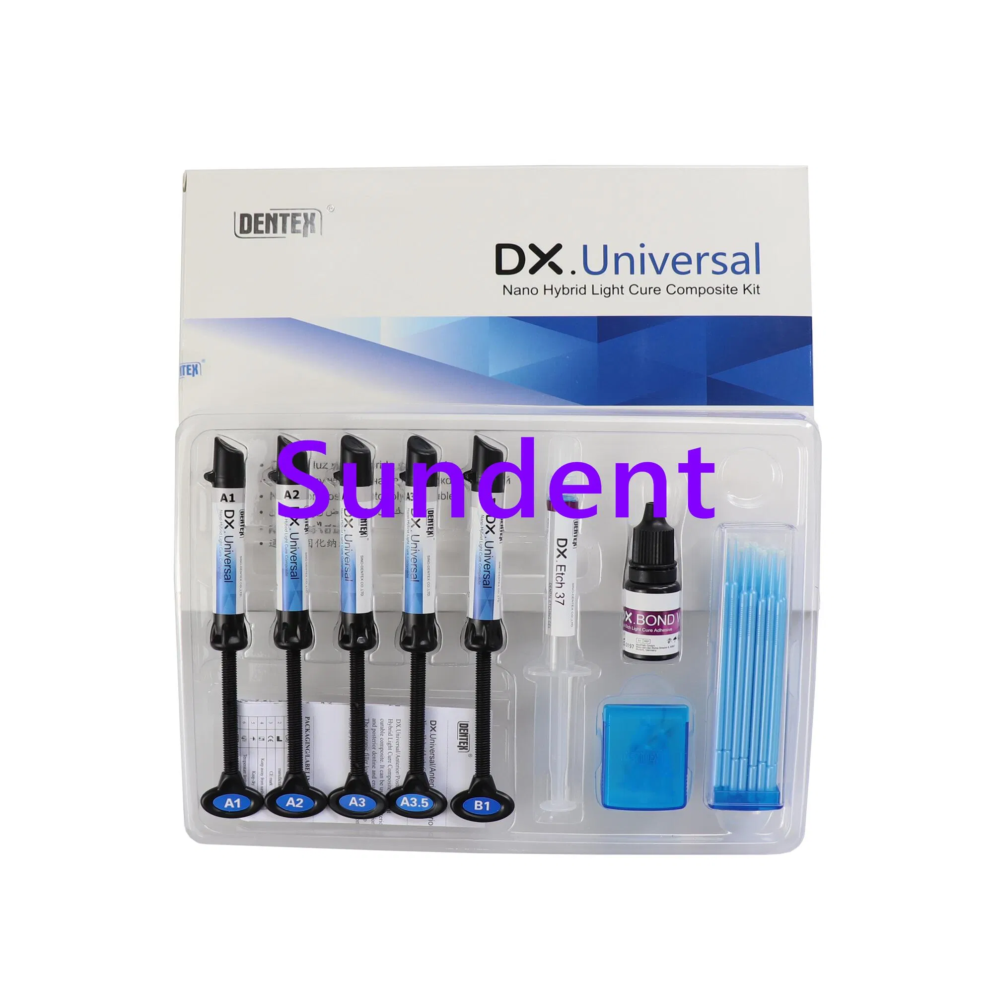 Dentex Universal Light Cure Composite Resin Kit with Bonding Etch Gel Tooth Repair Dental Material