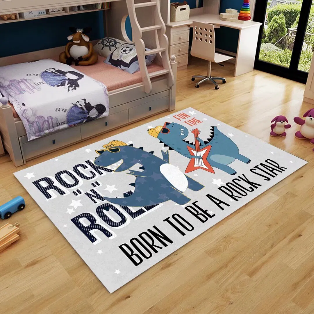 Boy's Forest Dinosaur Children's Area Rug Kids Play Mat Carpet