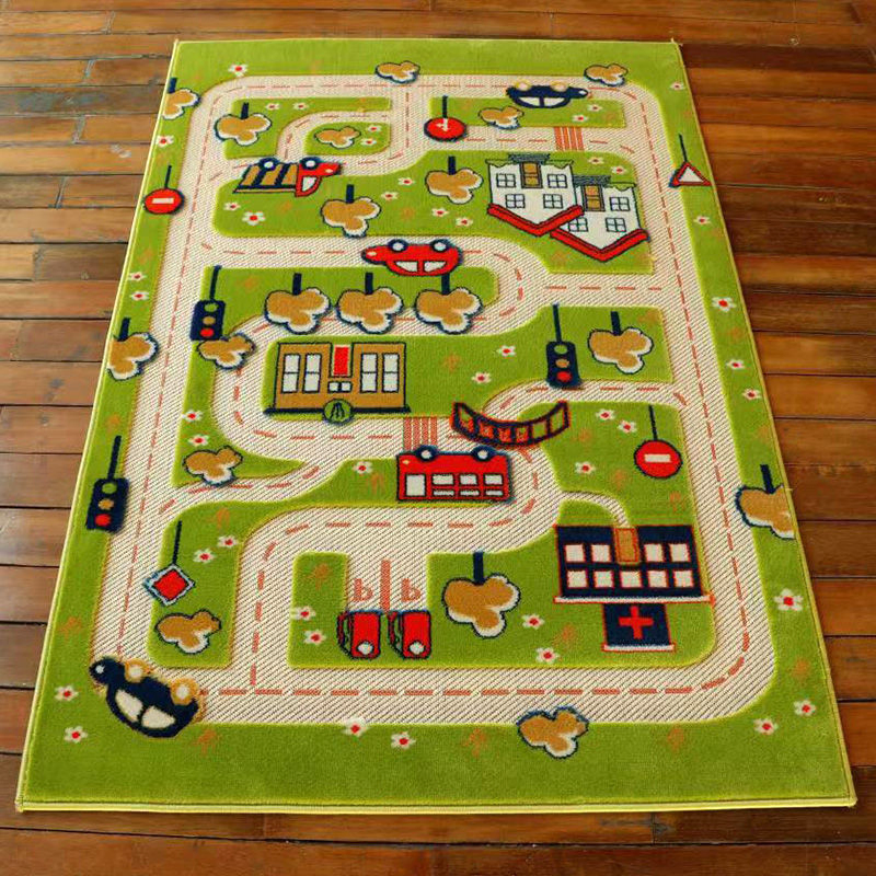 High Quality Non-Slip Child Playmat Area Rug Highway City Traffic Playroom Carpet Rug for Bedroom