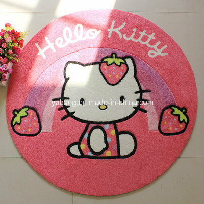 Round Hello Kitty Kid Rug for Play Room