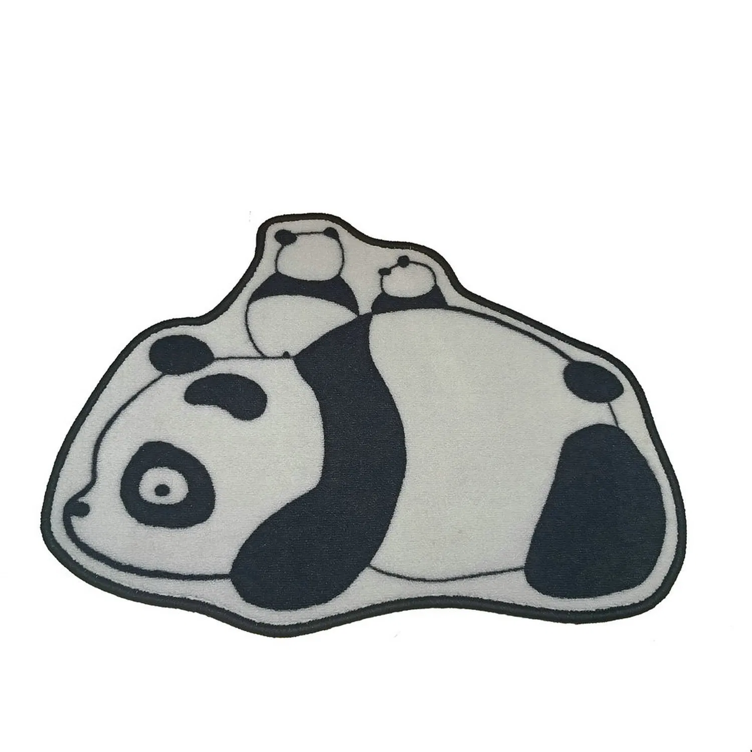 Eco Friendly Panda Shape Cartoon Non-Slip Cute Cartoon Area Rug Animal Pattern Rug Kids Playroom Rug