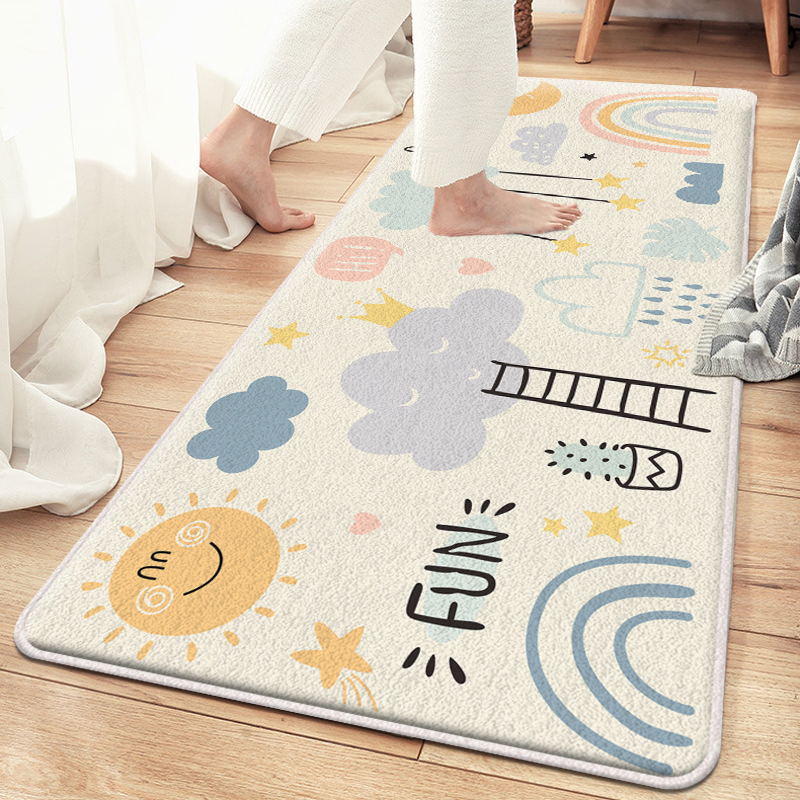 Custom Shape/Soft/Welcome/Rainbown/Print/Home/Bedroom/Faux Sheepskin/Children Baby Kids Space Area Rug