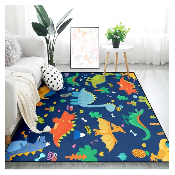 Boy's Forest Dinosaur Children's Area Rug Kids Play Mat Carpet