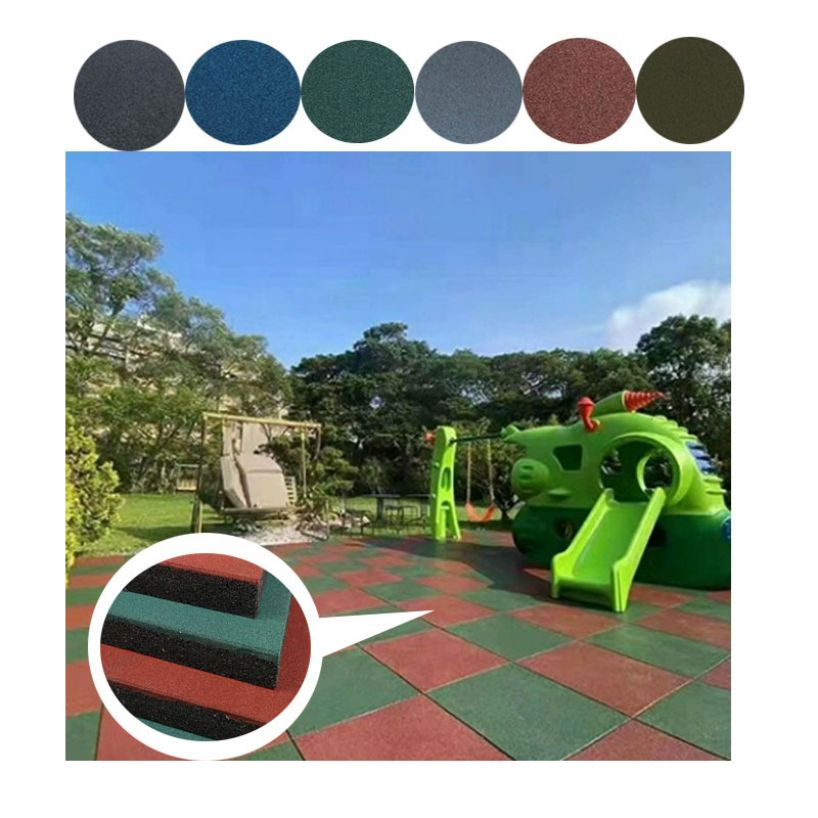 Anti-Slip Outdoor Playground Garden Walkway Park Yard Gym Safety Rubber Floor Tile Mats