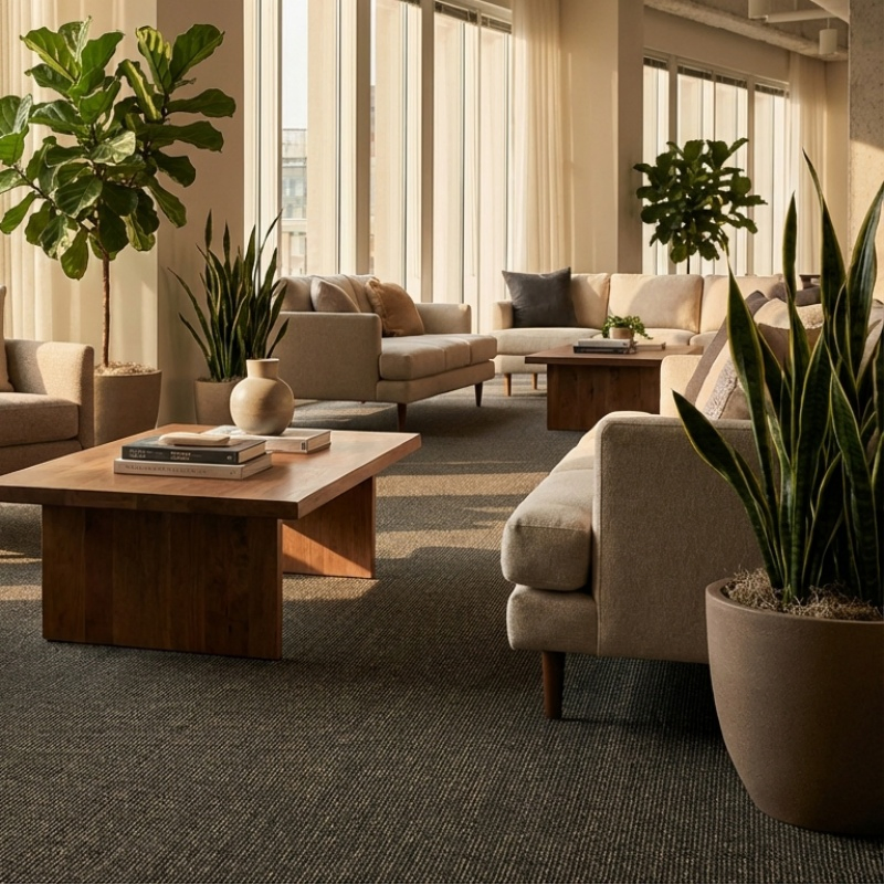 High-End Anti-Static Office Carpet Tiles Nylon Moular Flooring with PVC Backing 50cm