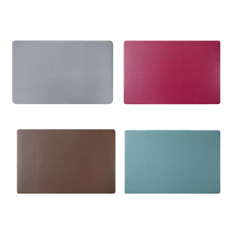 Non-Slip Anti-Fatigue PVC Leather Kitchen Floor Mat Black Gray PVC Kitchen Mat