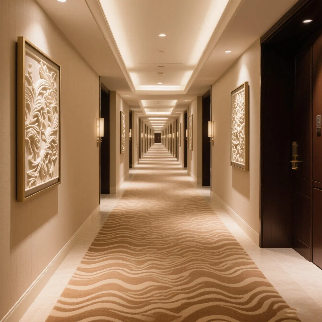 Durable Wool Nylon Blend Commercial Carpeting Solution Wall to Wall Axminster for Hotels