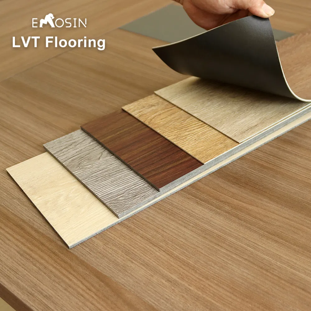 Anti-Slip Lay Down Modern Design 5mm Tile Waterproof Lvt Vinyl Plastic Plank with Flexible Indoor Decor