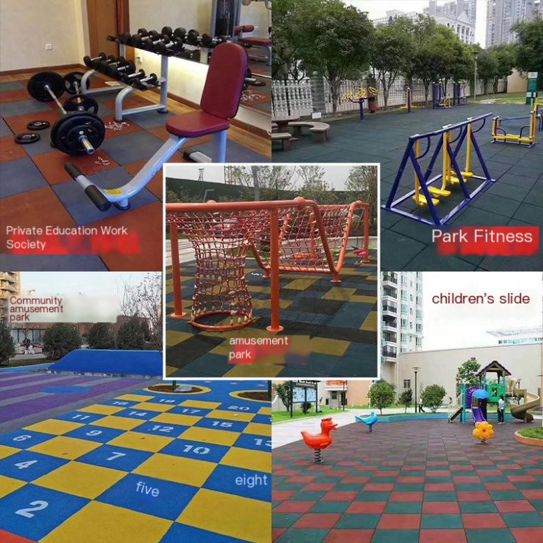 High Density Anti-Slip EPDM Outdoor Playground Rubber Floor Mat for Shooting Range Hospital Park Gym School