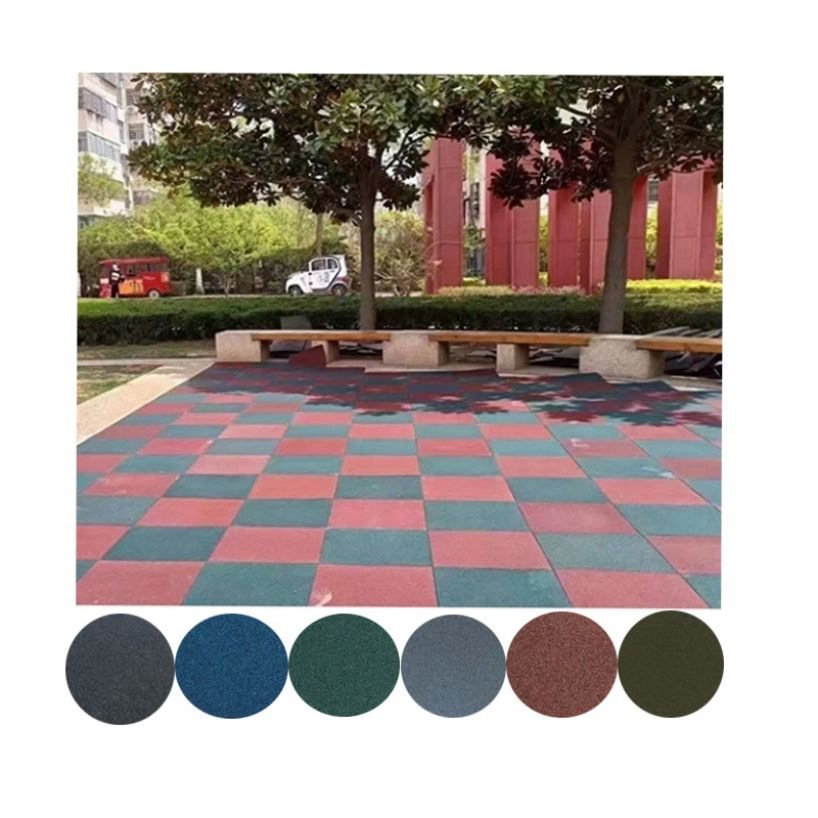 Anti-Slip Outdoor Playground Garden Walkway Park Yard Gym Safety Rubber Floor Tile Mats