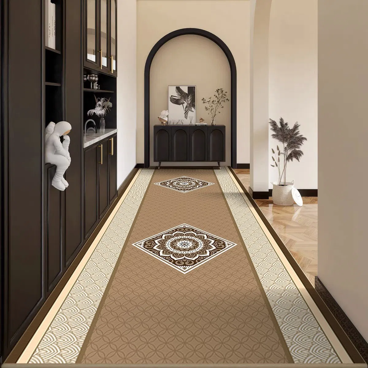 Custom Colorfu Design Jacquard Geometric Hallway Runner Rug Large Size Carpet Non-Slip Washable Persian Tapis Living Room
