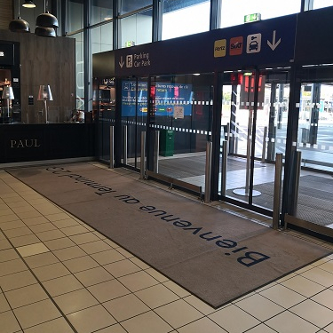 Machine Washable Durable Nitrile Rubber Backed Water Proof Anti Slip Entrance Logo Printing Indoor Doormats for Office and Shopping Malls