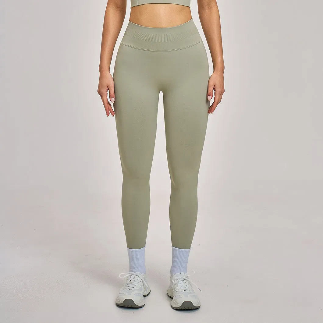 Women's Yoga Wear Butt-Lifting Contour No Front Camel-Toe-Seam High-Waisted Sports Leggings