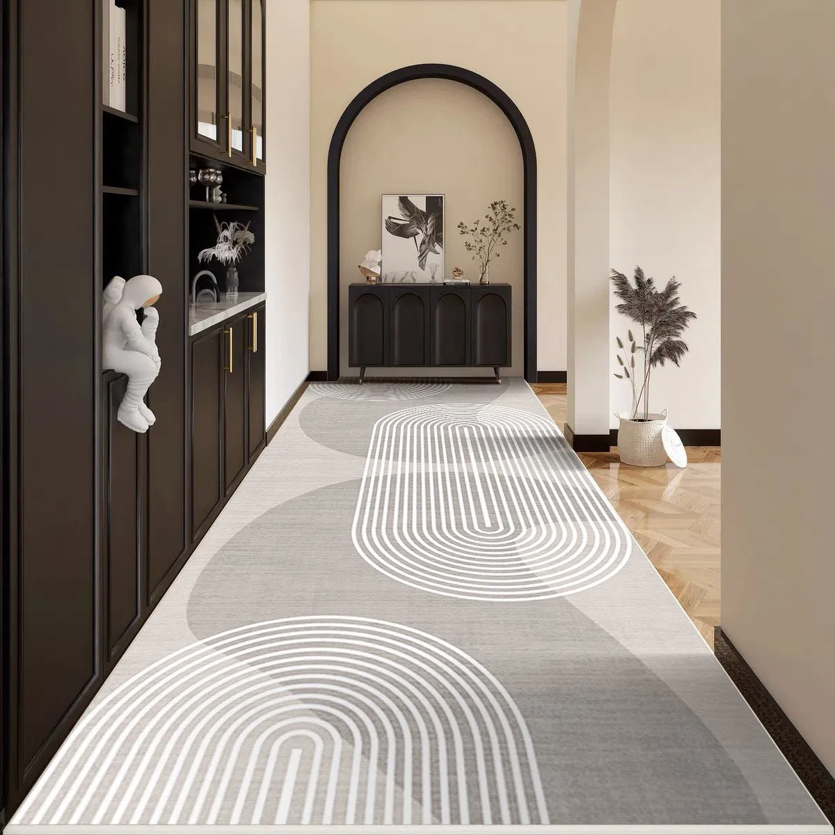 Custom Colorfu Design Jacquard Geometric Hallway Runner Rug Large Size Carpet Non-Slip Washable Persian Tapis Living Room