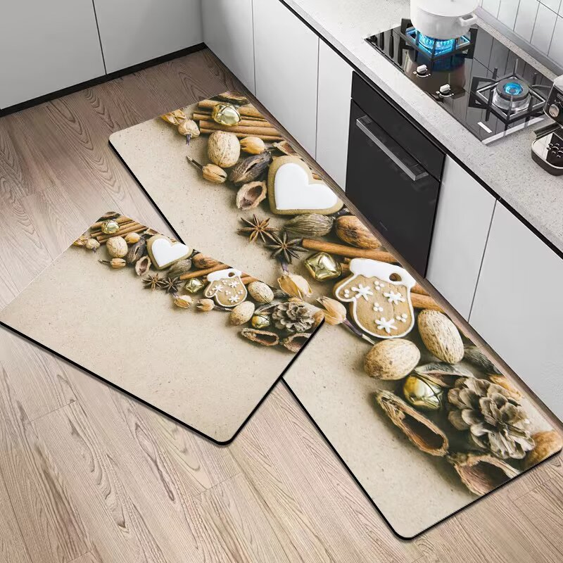 Wholesale Home Area Rug Washable 3D Printed Water-Absorbing Anti Fatigue Kitchen Mat Set
