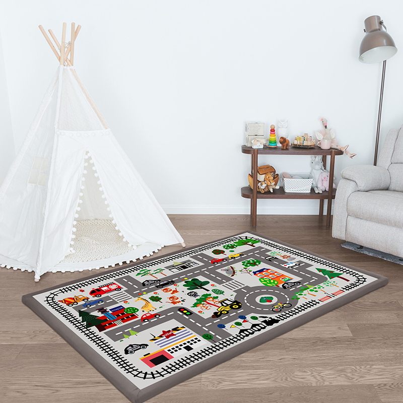 New Design Digital Printed Kids Cartoon Floor Mat Play Room Rug