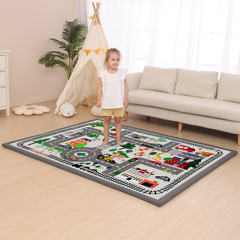 New Design Digital Printed Kids Cartoon Floor Mat Play Room Rug