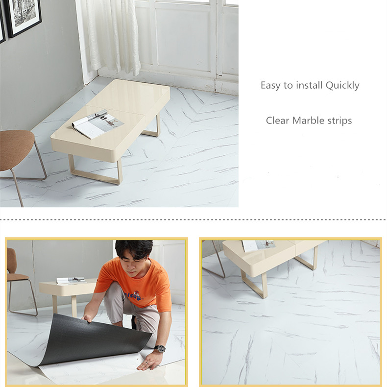China Self Adhesive Vinyl Flooring Marble Plastic PVC Lvt Flooring Plank