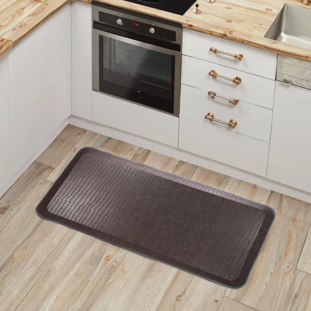 Custom Non-Slip Premium Waterproof PVC Leather Top Workplace Kitchen Safety Anti-Fatigue Standing Mat