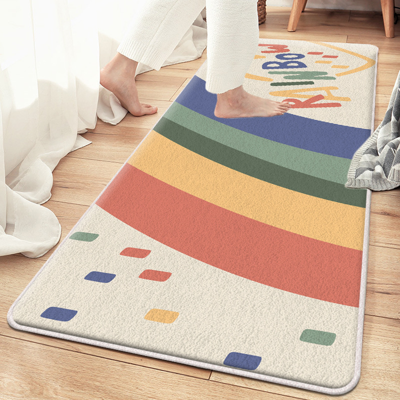 Custom Shape/Soft/Welcome/Rainbown/Print/Home/Bedroom/Faux Sheepskin/Children Baby Kids Space Area Rug