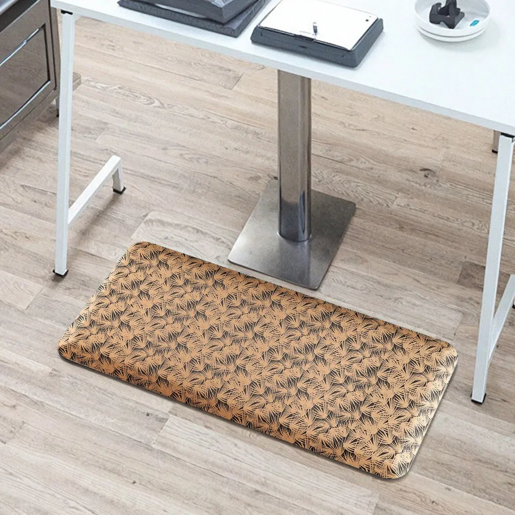 Factory Custom Design Oak Wood Grain Surface Recycled PU Foam Ergonimic Anti Fatigue Comfort Standing Mat for Kitchen, Office, Laundry