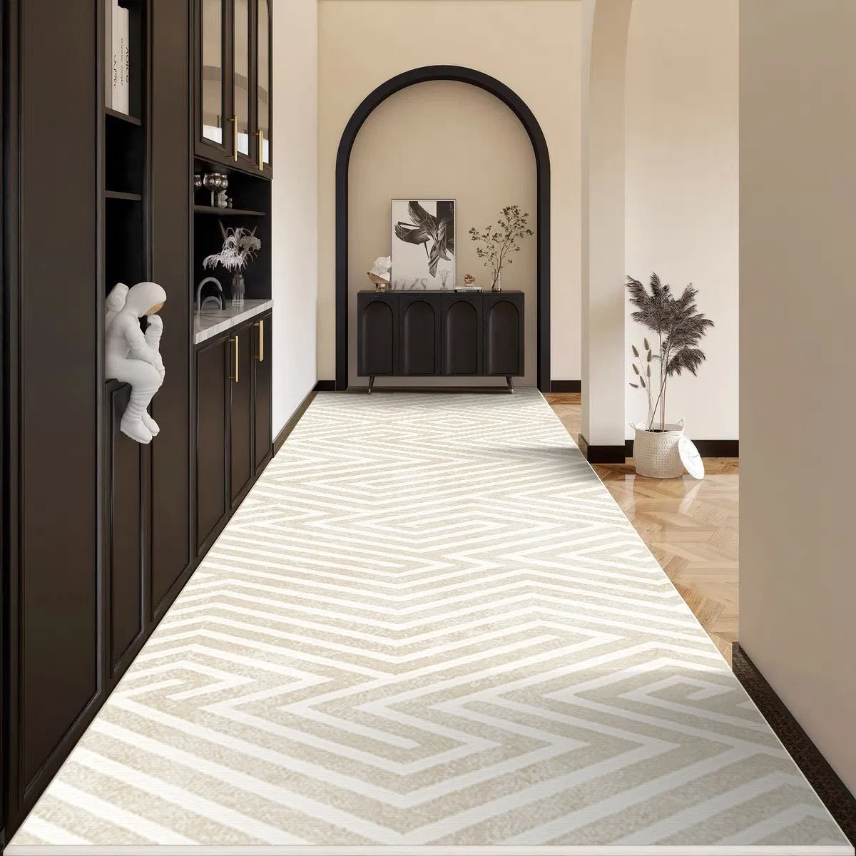 Custom Colorfu Design Jacquard Geometric Hallway Runner Rug Large Size Carpet Non-Slip Washable Persian Tapis Living Room