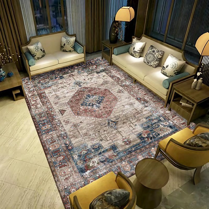 Washable Carpet 3D Digital Printed Area Rug Persian Carpet Tapete Alfombra Carpet Traditional Rug Persian Carpet Foldable Rug 3D for Living Room
