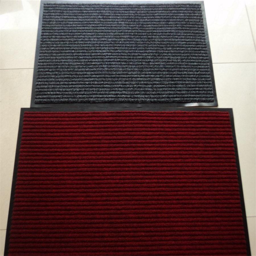 Indoor Outdoor PVC Backing Doormats with Double Ribbed Pattern for Entrance Hall