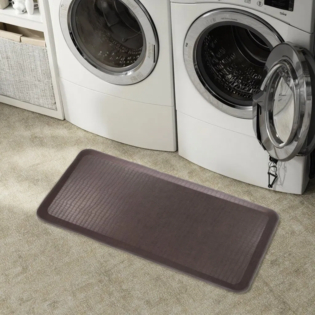 Custom Non-Slip Premium Waterproof PVC Leather Top Workplace Kitchen Safety Anti-Fatigue Standing Mat