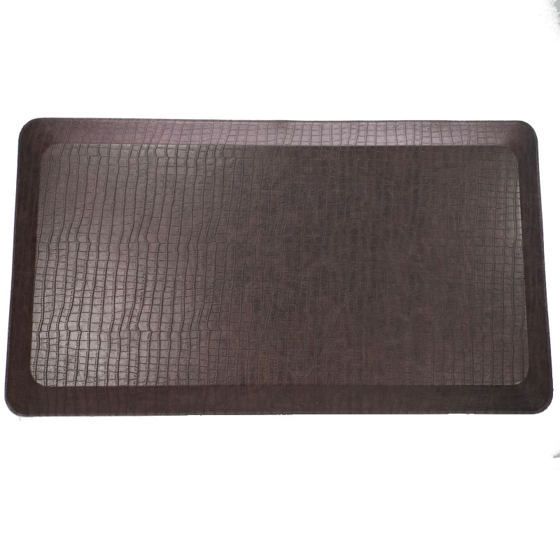 Custom Non-Slip Premium Waterproof PVC Leather Top Workplace Kitchen Safety Anti-Fatigue Standing Mat