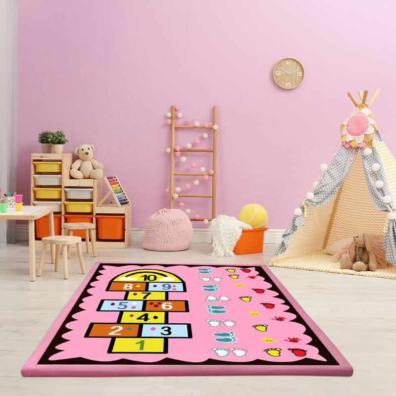 New Design Digital Printed Kids Cartoon Floor Mat Play Room Rug